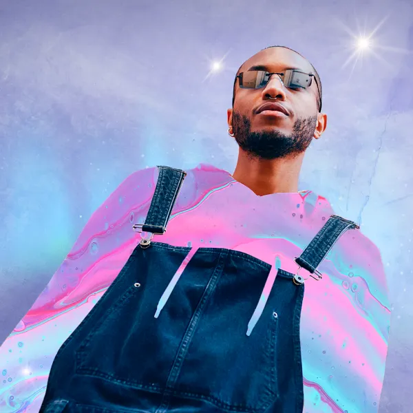 a boy wearing colorful clothes