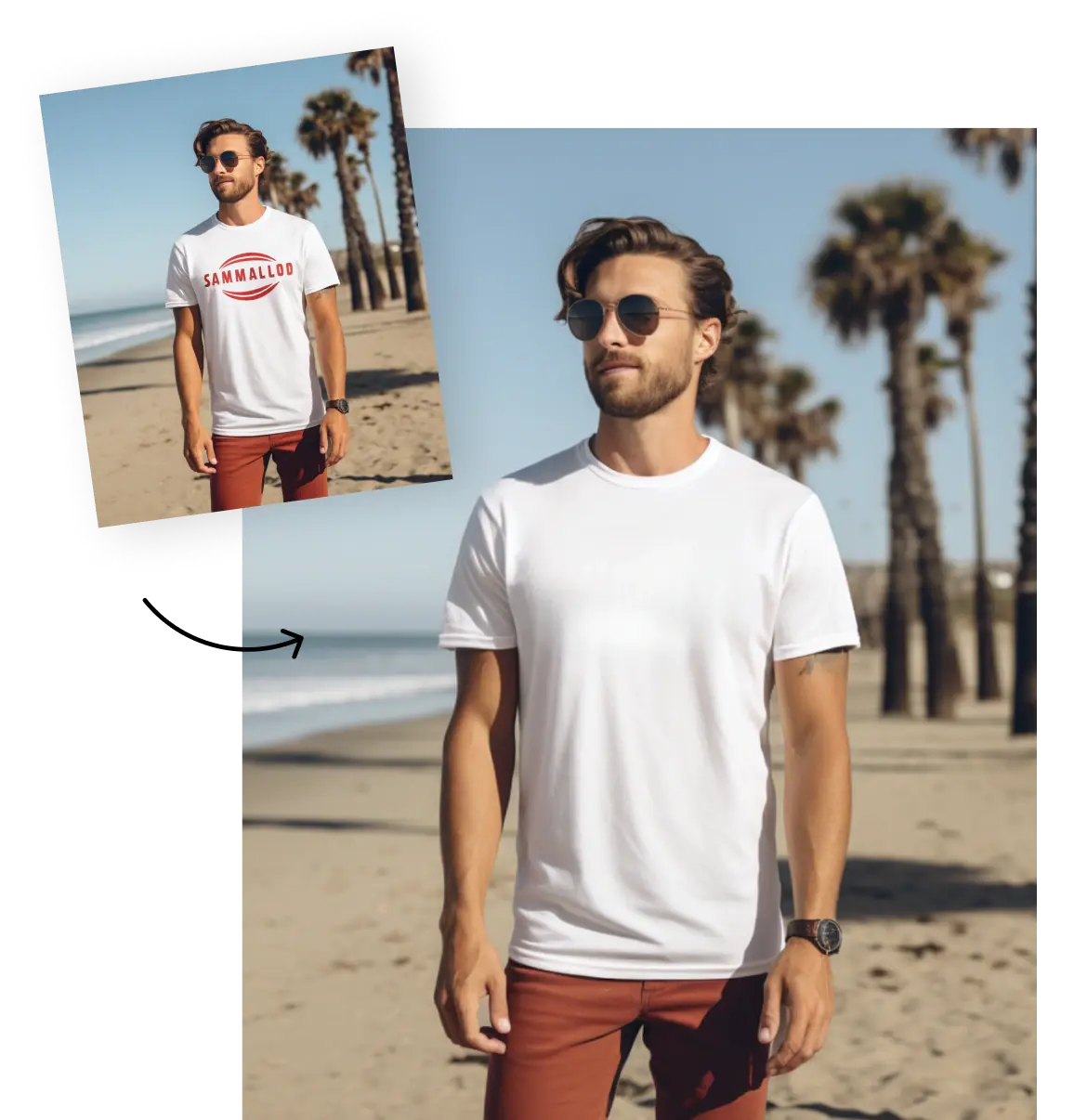 Removing people from photo before and after