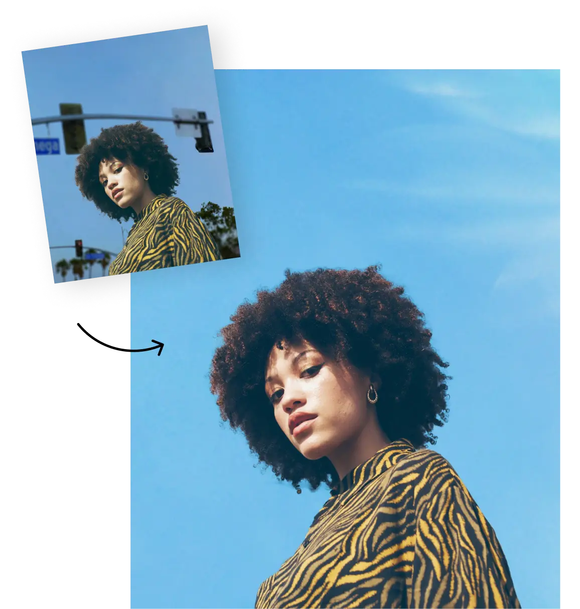 Removing object from photo before and after