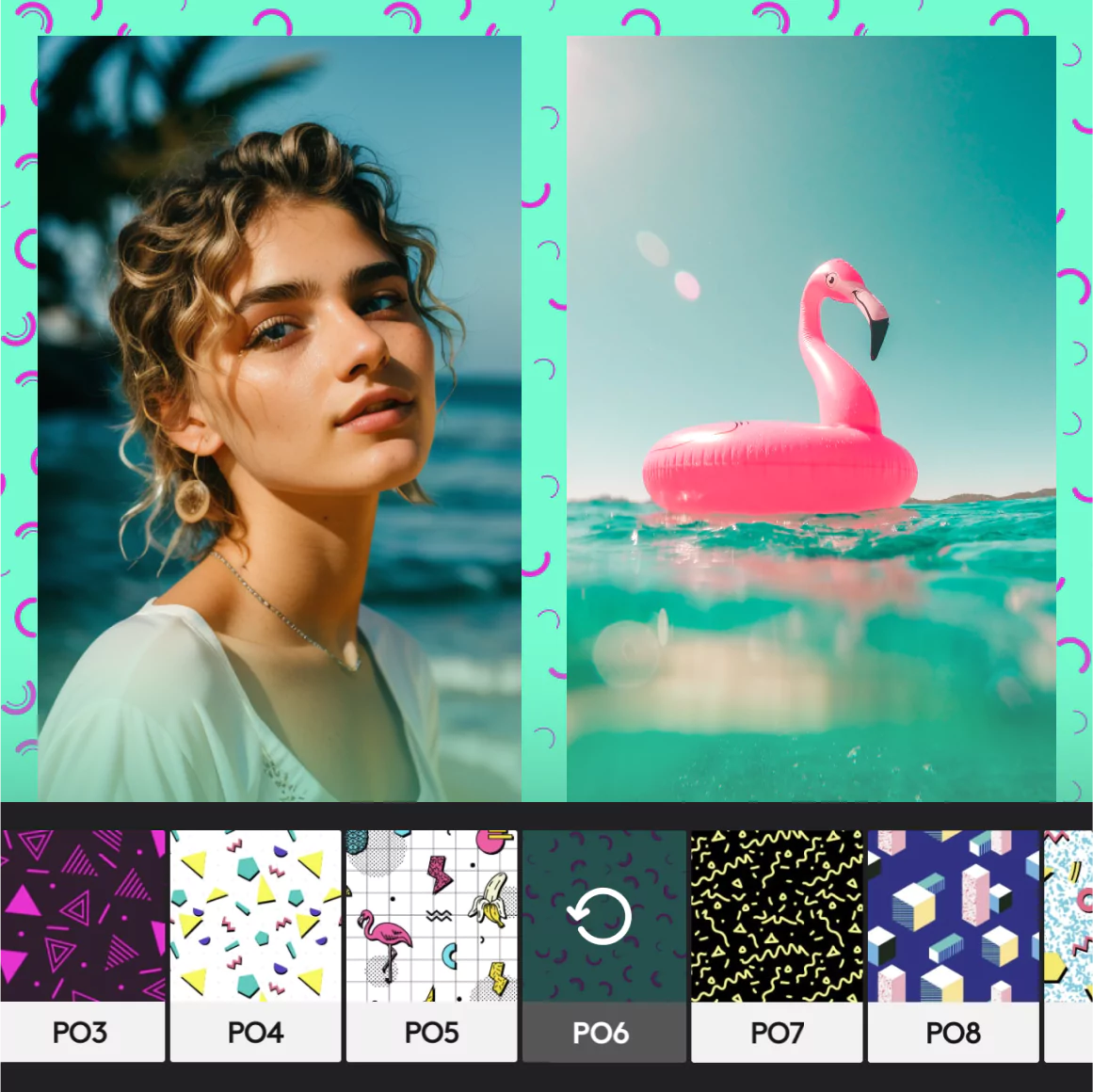 Create photo collages with different patterns