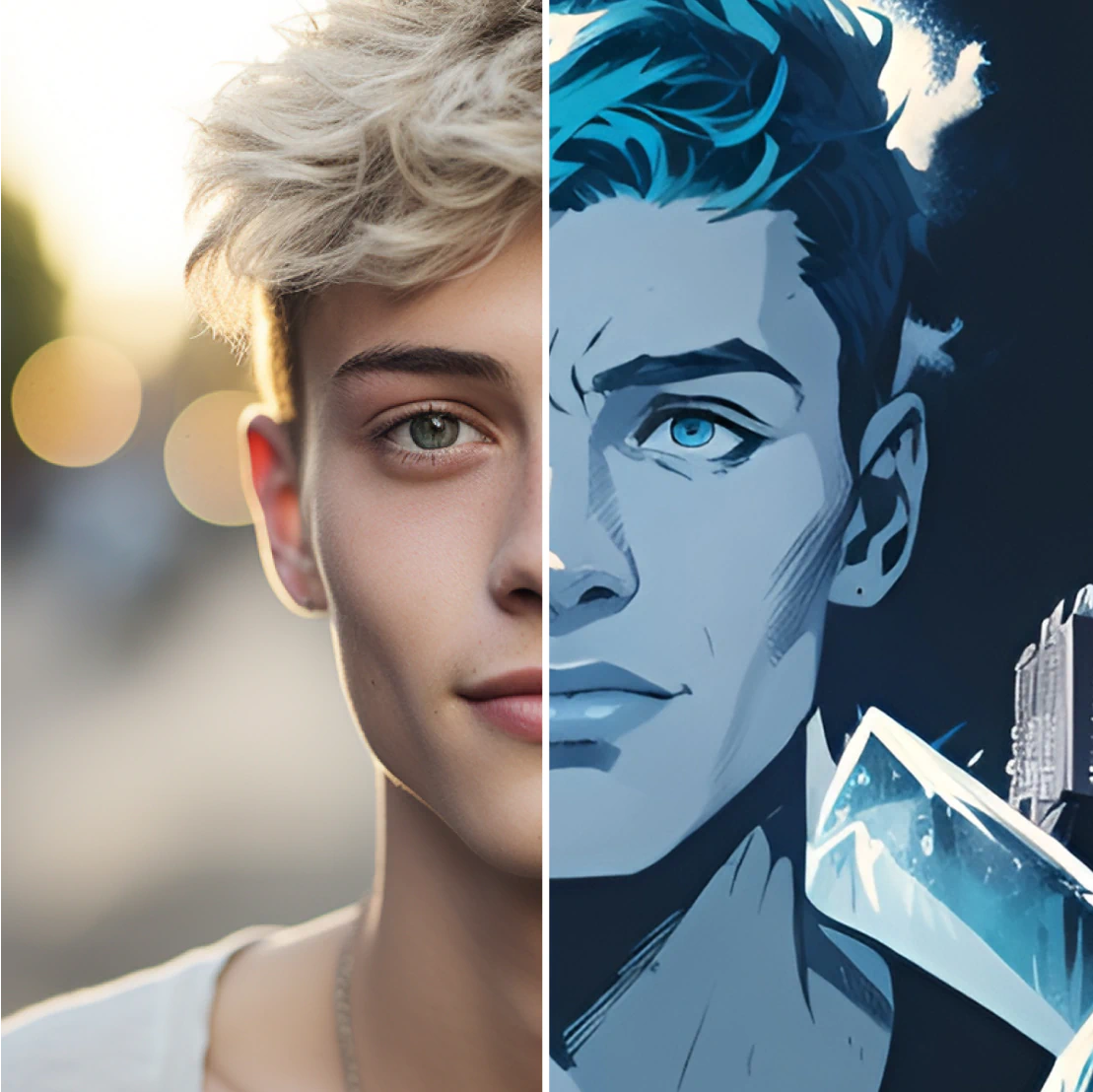 With our AI selfie app turn yourself into comic characters