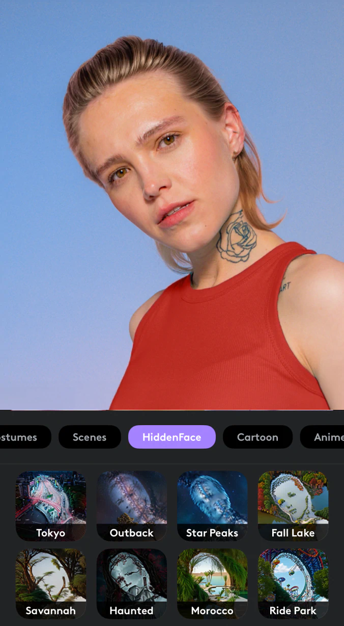 How to create hidden faces in photos