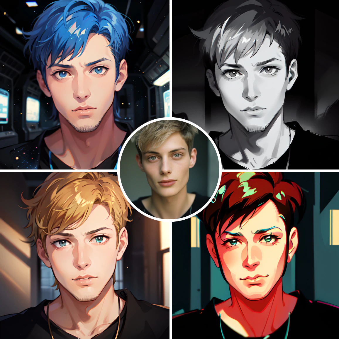 Create an AI generated portrait in different styles