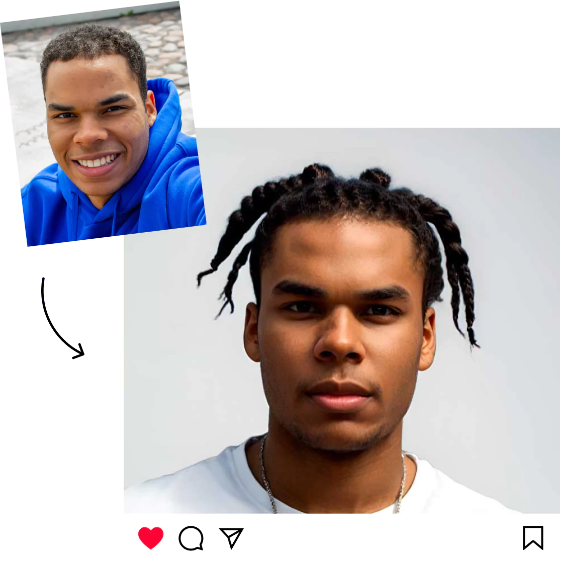 Test hair colors on photos