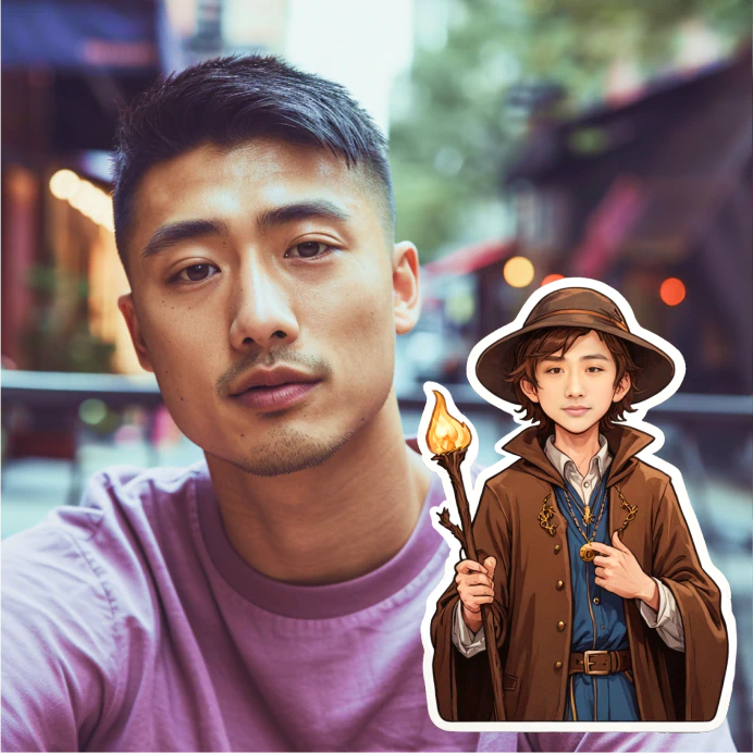 Make Halloween face stickers