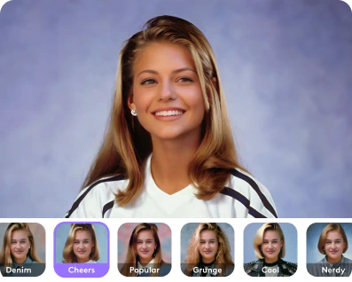 Create an AI yearbook photo with our yearbook maker