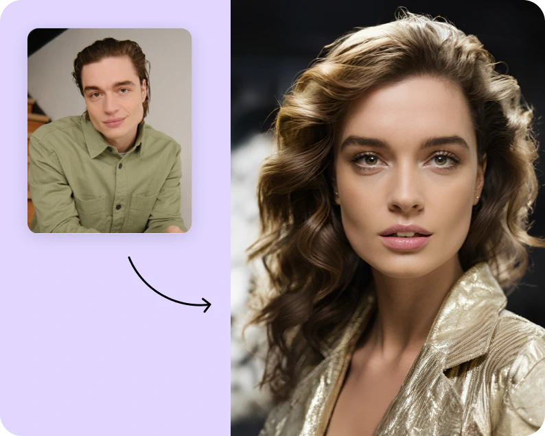 Use the AI gender swapper on your photos