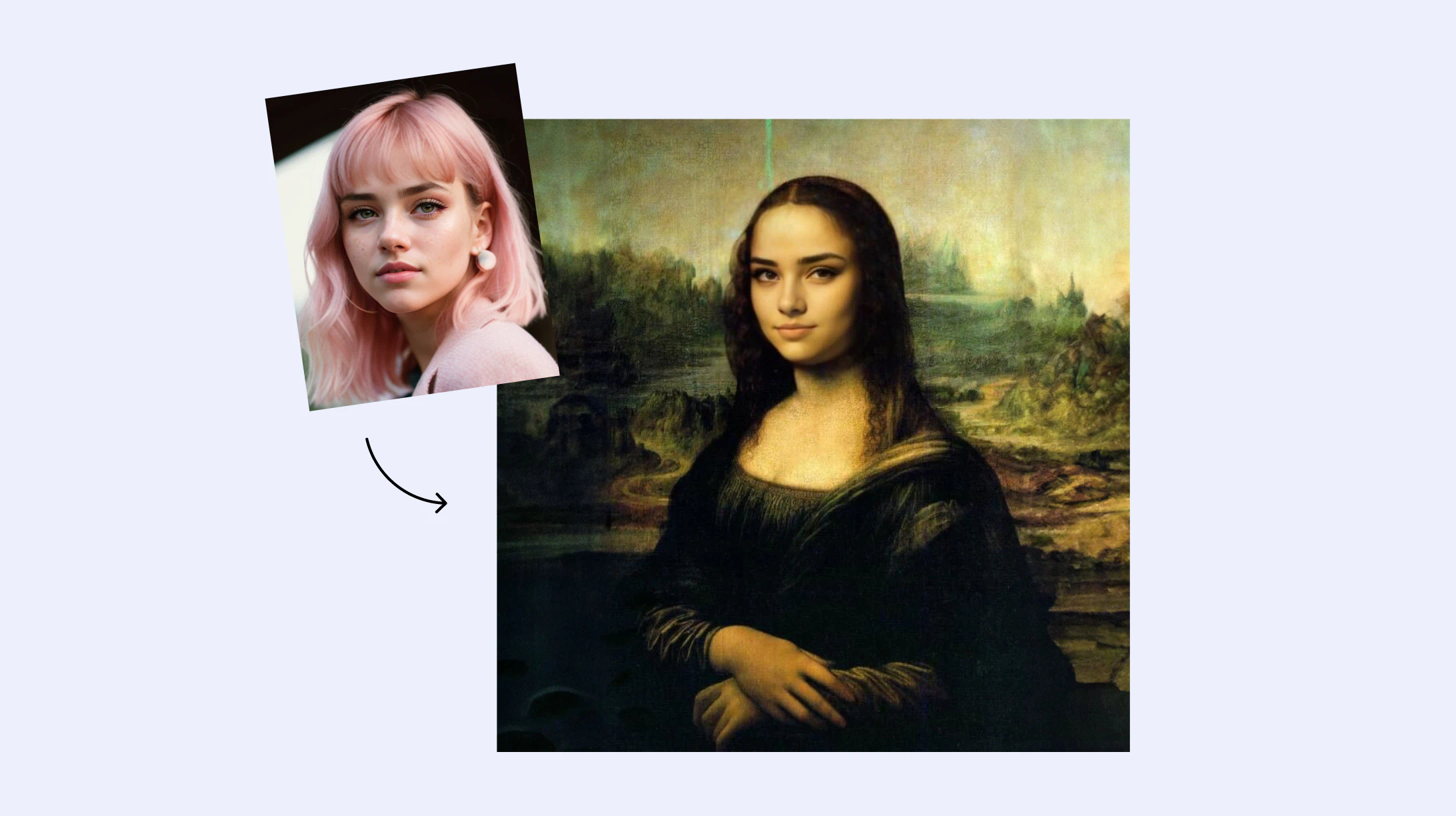 AI face swap creating a hybrid avatar for a profile picture