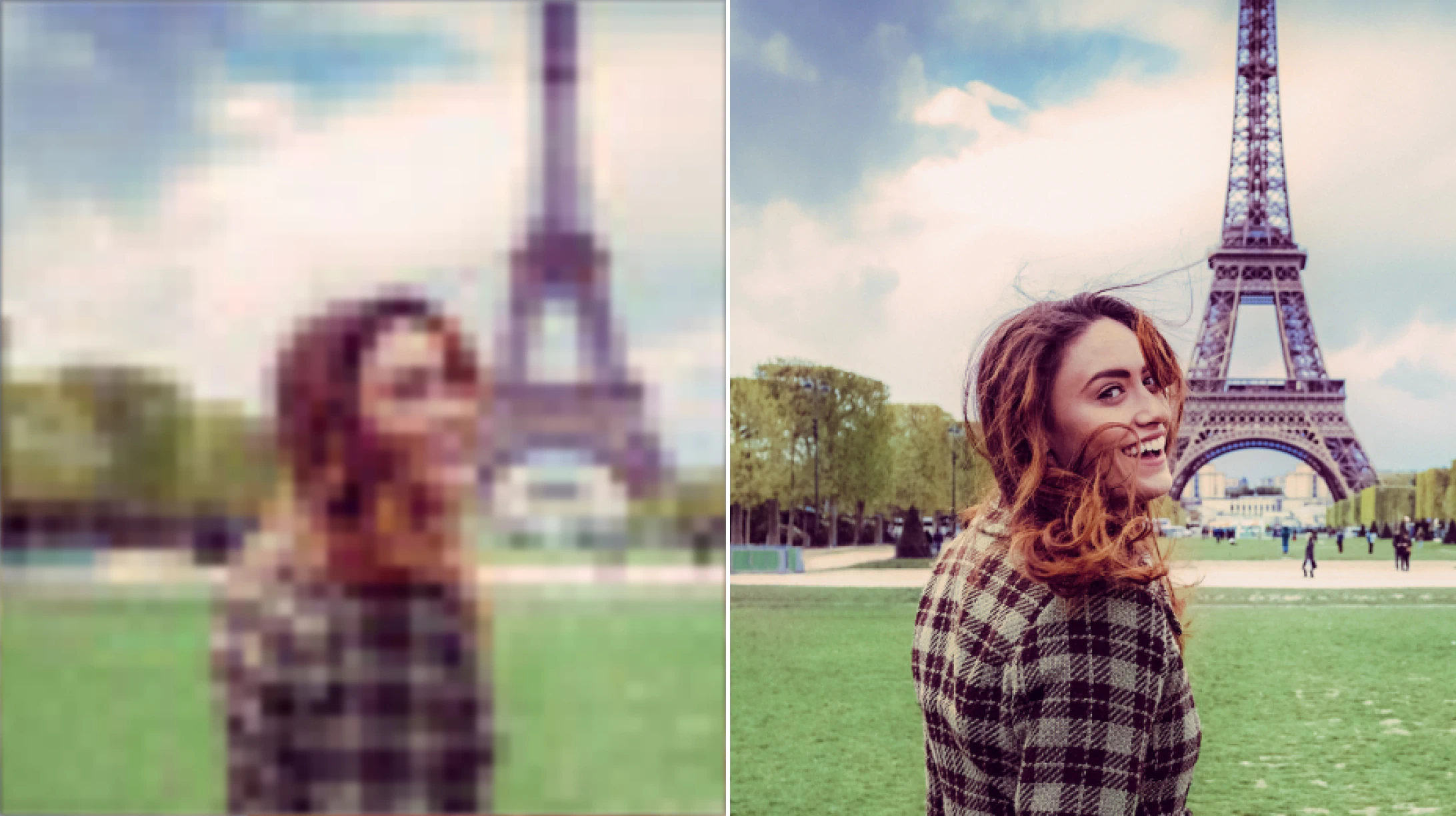 Increasing pixel count for high-resolution images