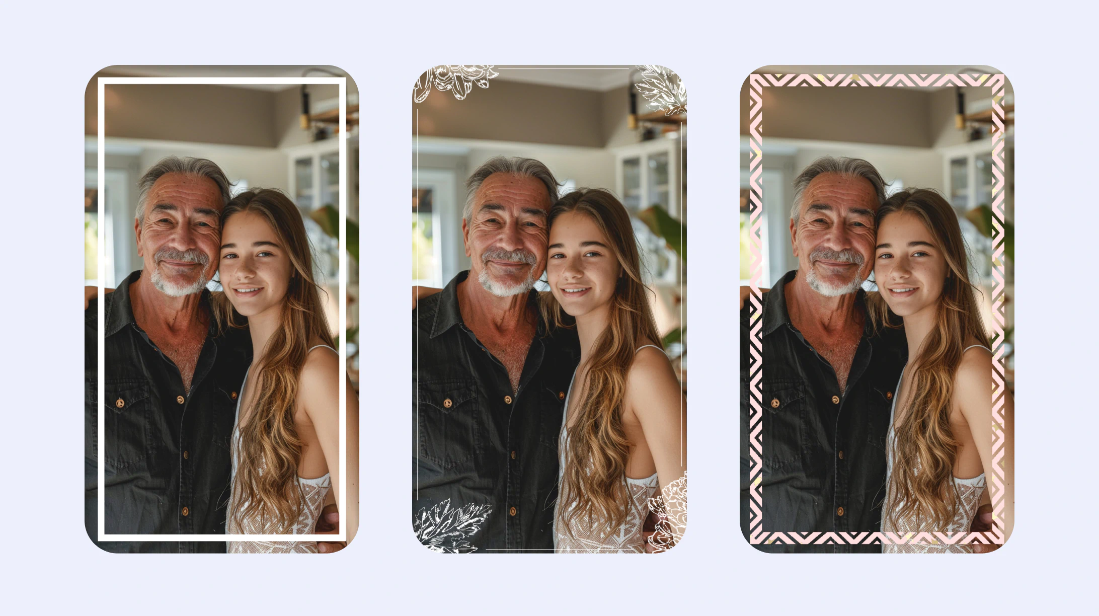 Custom your father's day card with frames