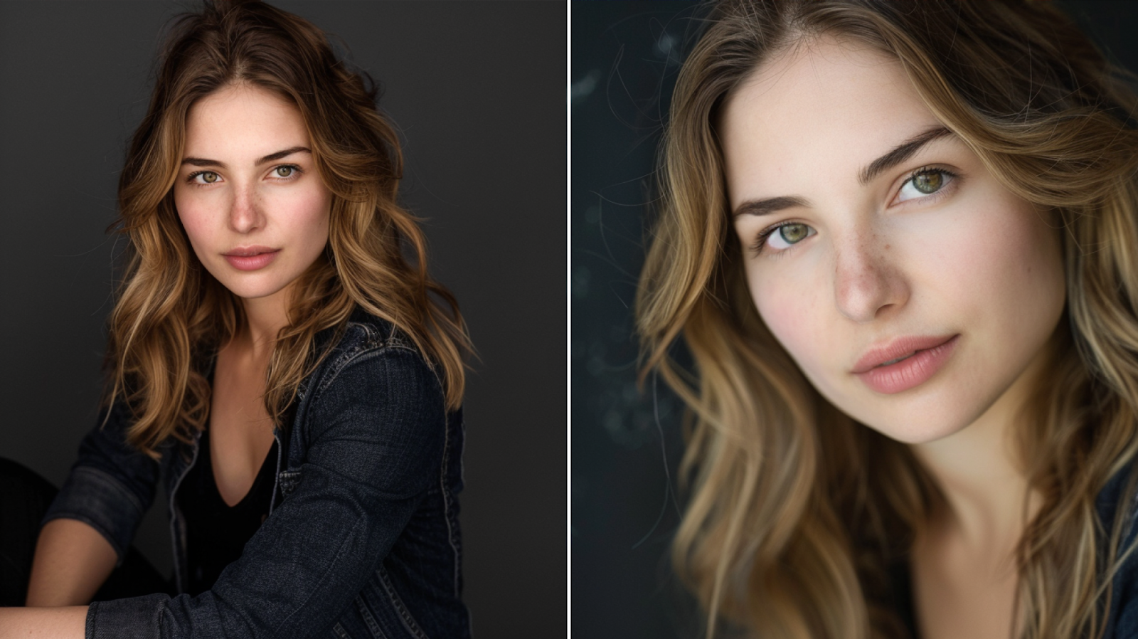 Actress headshots enhanced with Photoleap