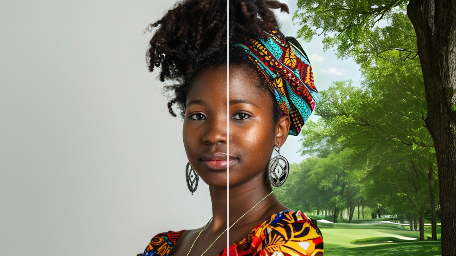 outdoor headshot backgrounds generated with Photoleap