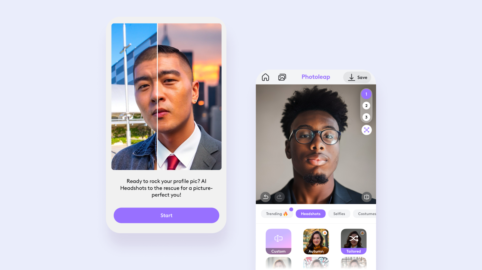Create headshots with AI using Photoleap's generator