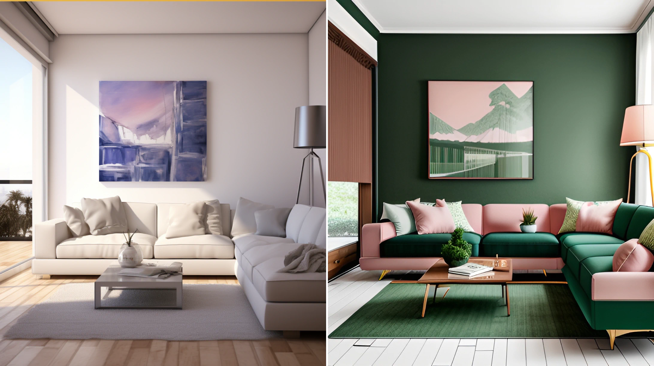 Side-by-side comparison of two photos edited with Photoleap
