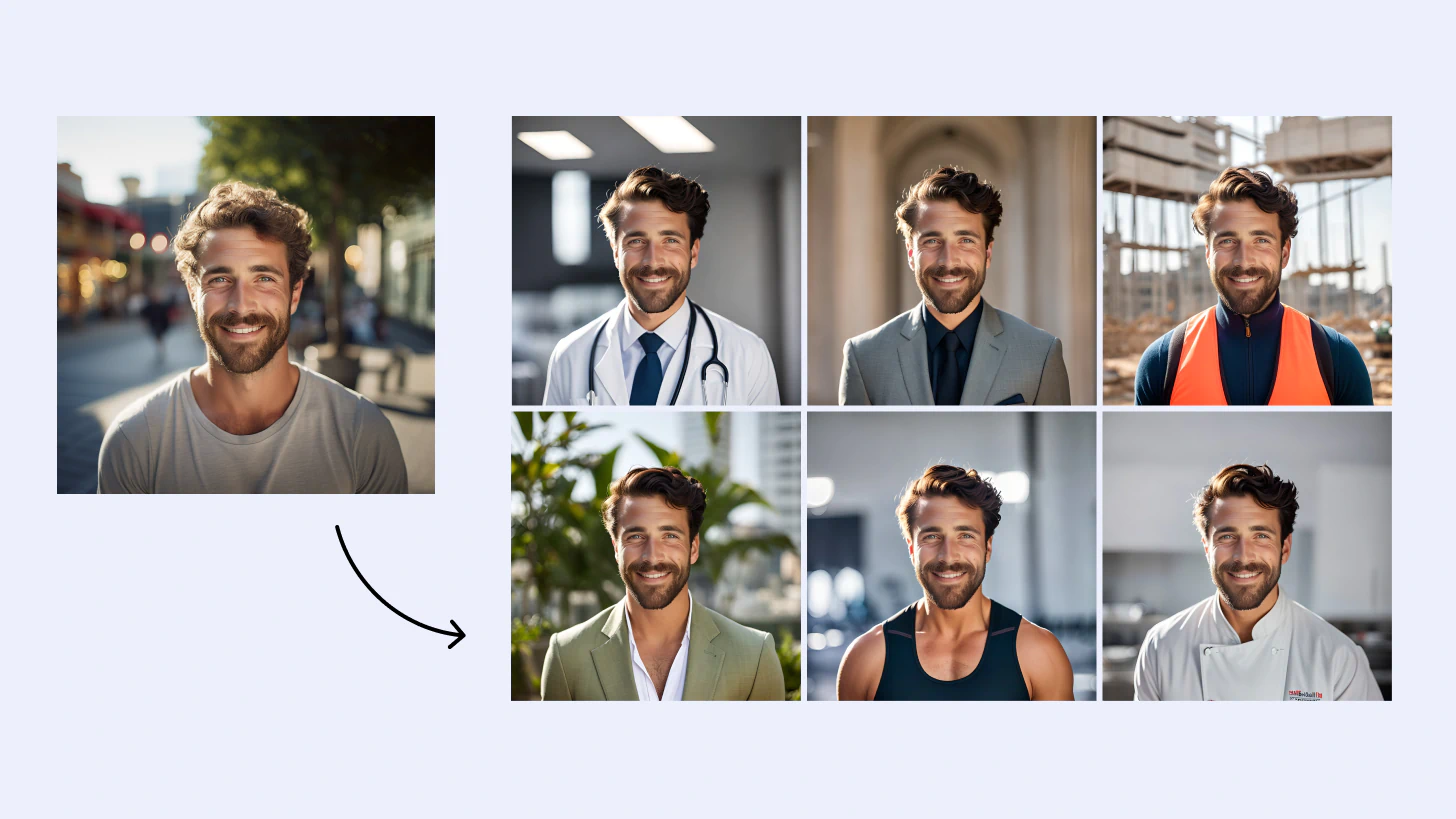 Stand out  with AI-created professional photos for Linked In