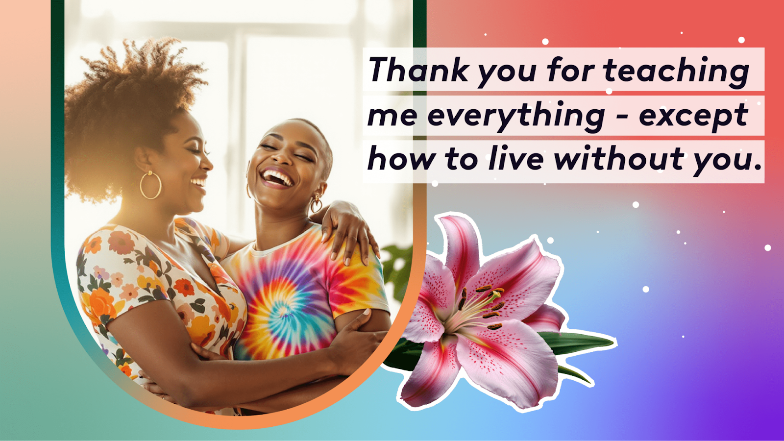 Mother’s day quote used into a card design by Photoleap
